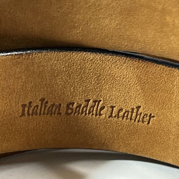 Tulliani Black Italian Saddle Leather Lizard Embossed Black Belt Sz 44 B… - Picture 3 of 9